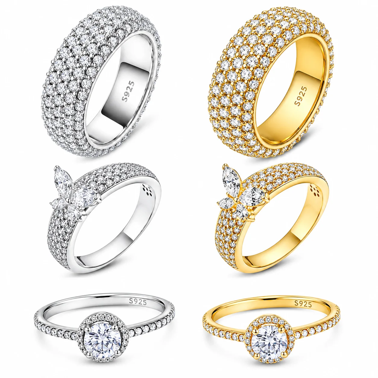 925 Sterling Silver Sparkling zircon Crown Double Heart-shaped Ring Fashion Women's Charm Jewelry Surprise Engagement Gifts