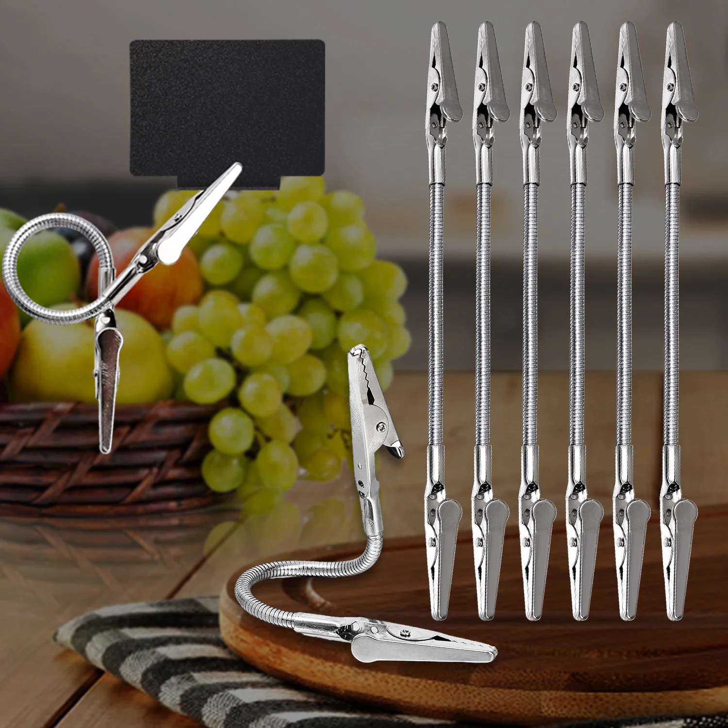 1-30pcs Double Head Alligator Clips 18cm Flexible Hose Multifunction DIY Memo Card Photo Picture Note Holders Office Accessories
