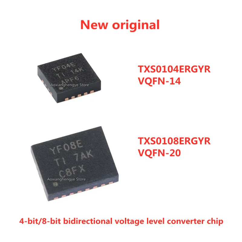 5PCS TXS0104ERGYR VQFN-14 TXS0108ERGYR VQFN-20 4-bit/8-bit bidirectional voltage level converter chip