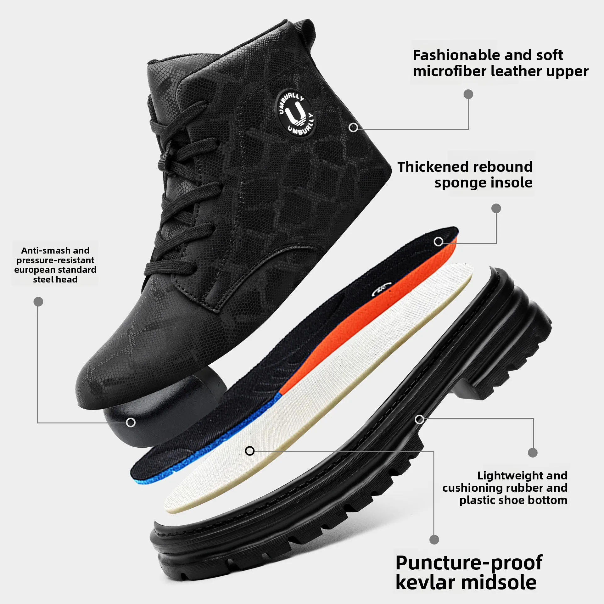 أحذية السلامة للنساء للعمل أحذية السلامة الصلب تو حذاء واقي الصلب تو أحذية امرأة الفتيات سلامة البناء 35-42