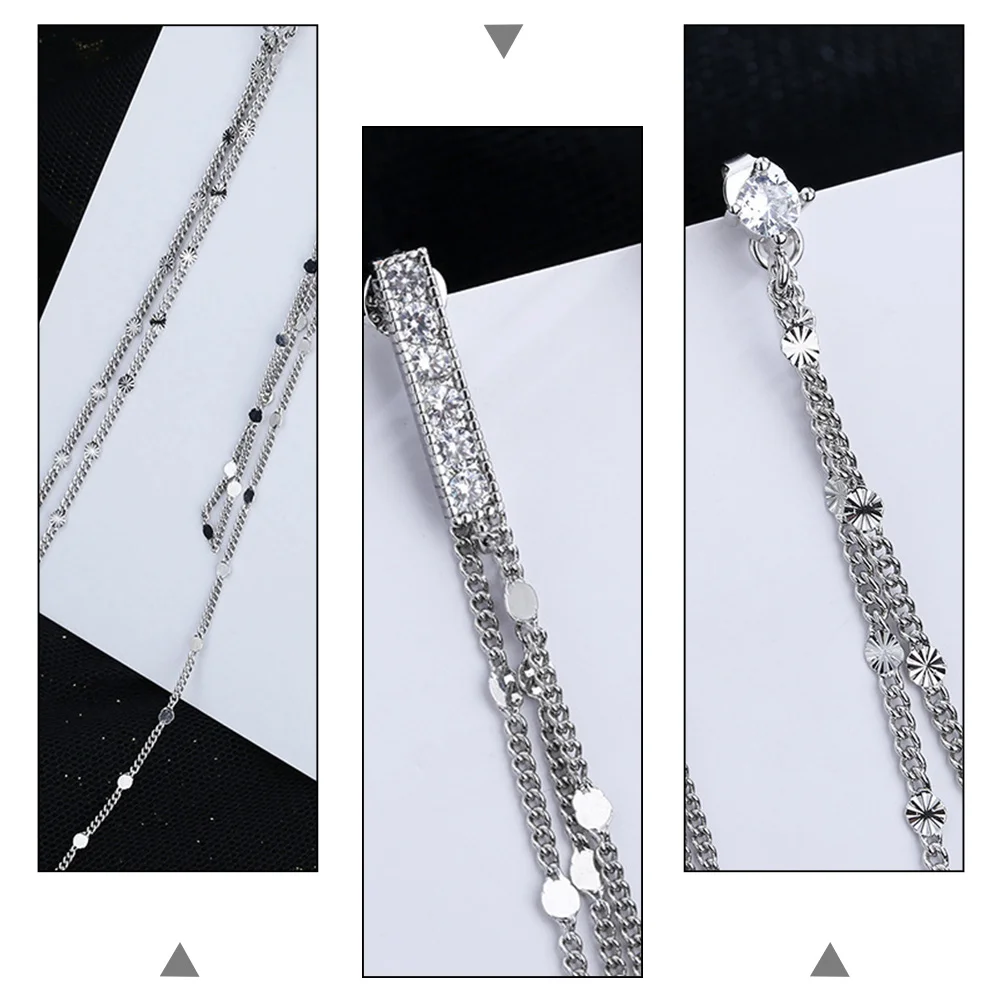 

The Chain Miss Sterling Earrings Decorative Zircon Dangling Women