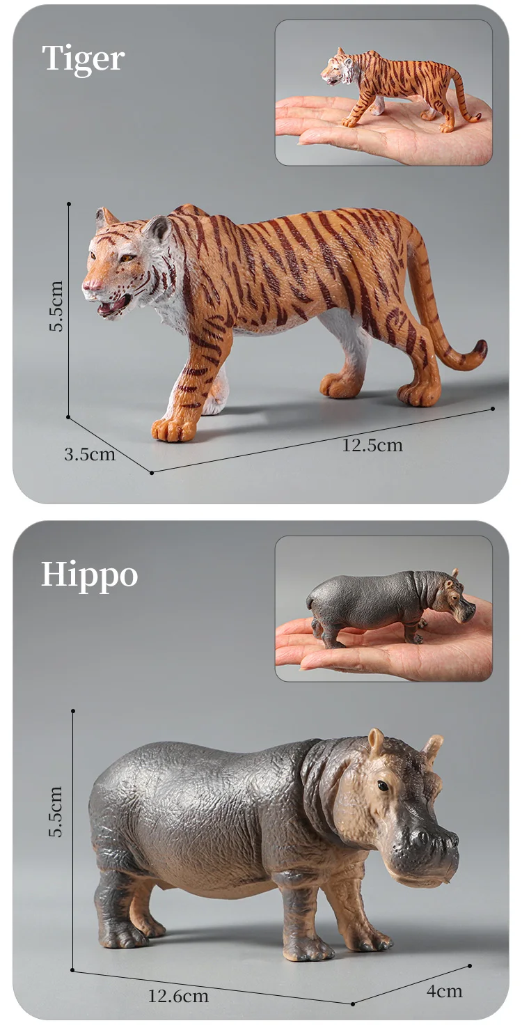 Montessori Wildtiere Modell Spielzeug Set – Löwe Elefant Antilope Actionfiguren Miniatur Zoo Figuren Pädagogisches Geschenk für Kinder – Detail 5