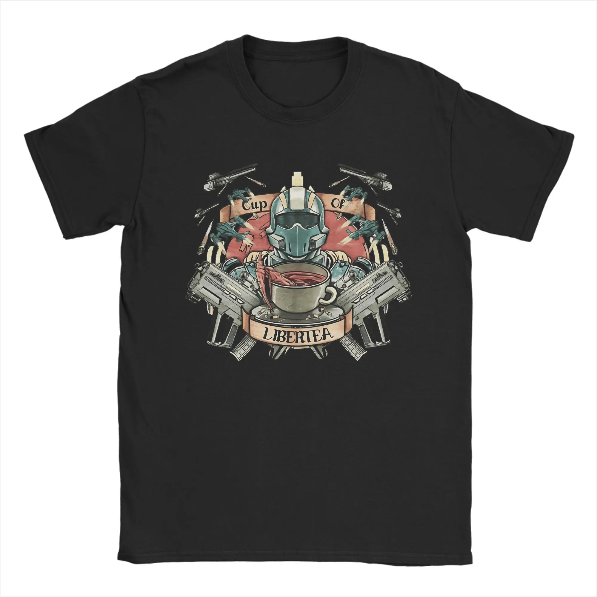 

Game Helldiversed 2 T Shirt Men's 100% Cotton Humor T-Shirt Crewneck Tees Short Sleeve Clothing Graphic Printed