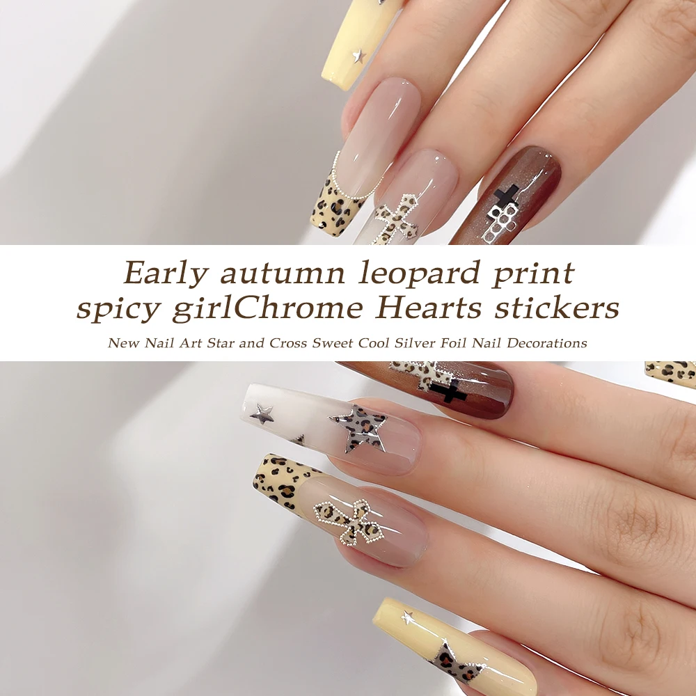 1 قطعة ثلاثية الأبعاد أنيقة ليوبارد طباعة ملصقات الأظافر عالية الجودة عبر ستار الشارات المألوف مانيكير الفن تصميم مسمار ديكور لوازم