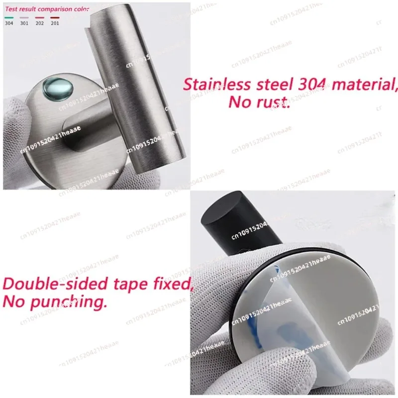 Suitable for 1/2PCS Adhesive Wall Hook Stainless Steel Robe Sticker Hooks Key Pants Hangers Bathroom Kitchen Storage Accessories
