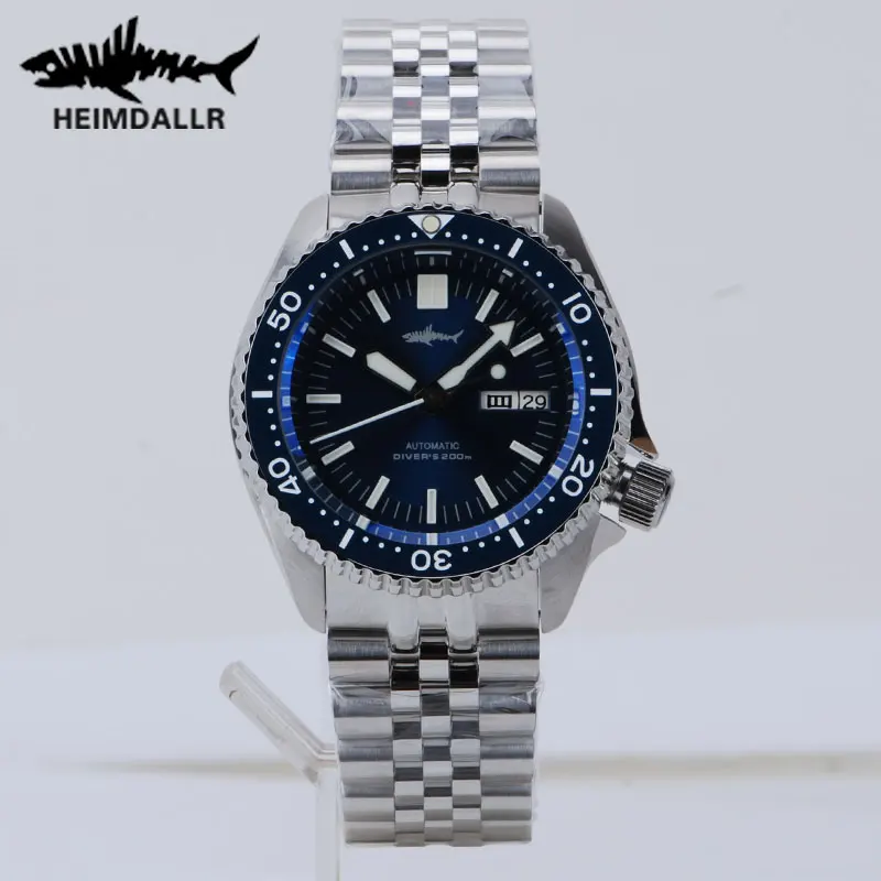 HEIMDALLR 007 Men Vintage Dive Mechanical Watch 200M Waterproof Sapphire Crystal Luminous NH36 Automatic Movement Men Wristwatch