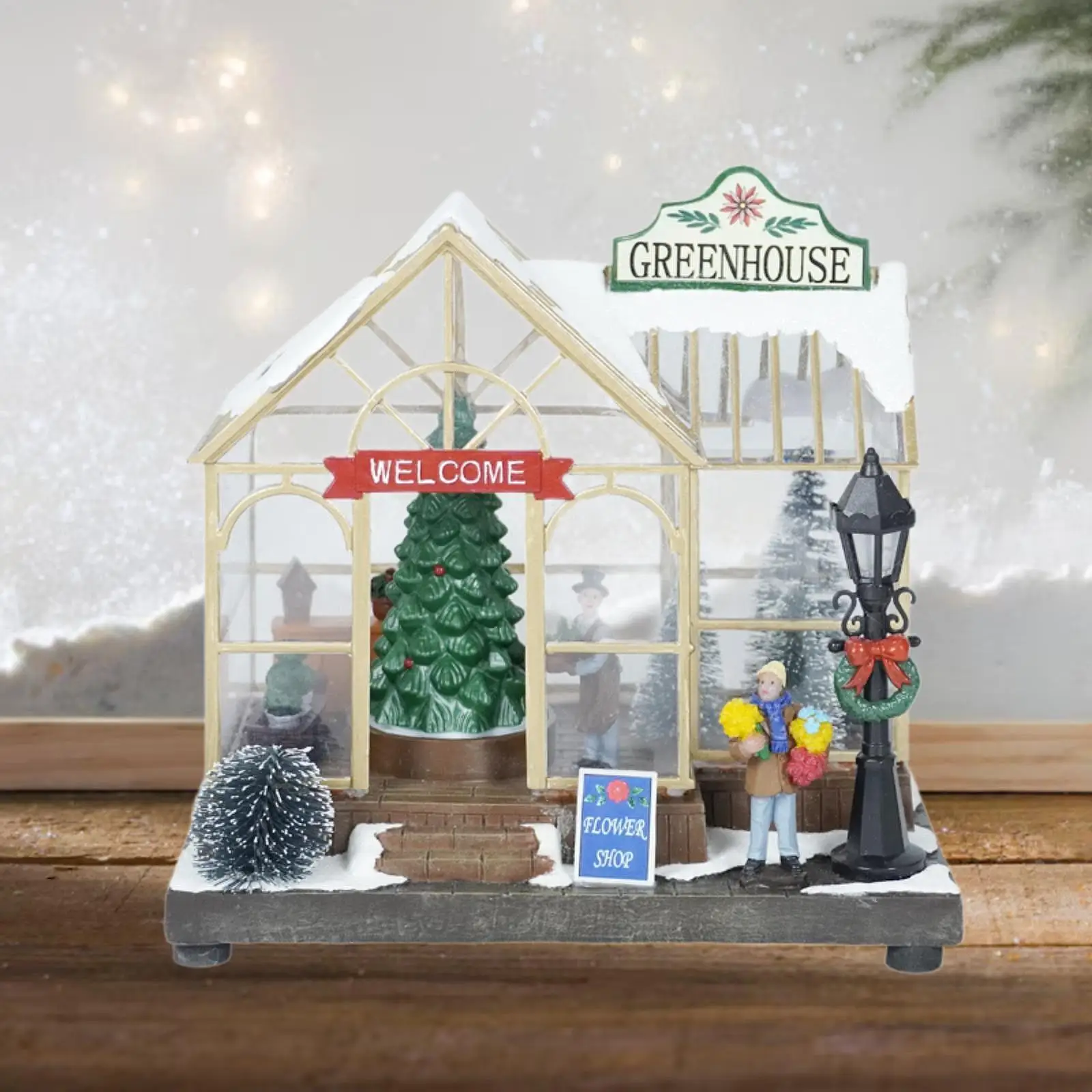 

Рождественский деревенский дом загорается для праздничной коллекции, подарок на день рождения