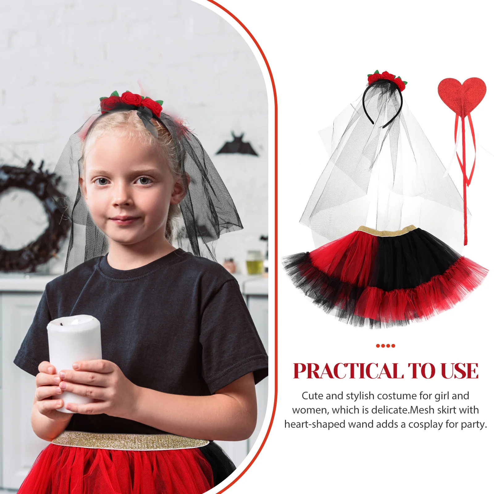 

1 set 1 Set Mesh Skirt Halloween Costume Girls Bridal Cosplay Tutu Skirts For Women Party Dress Up Costume
