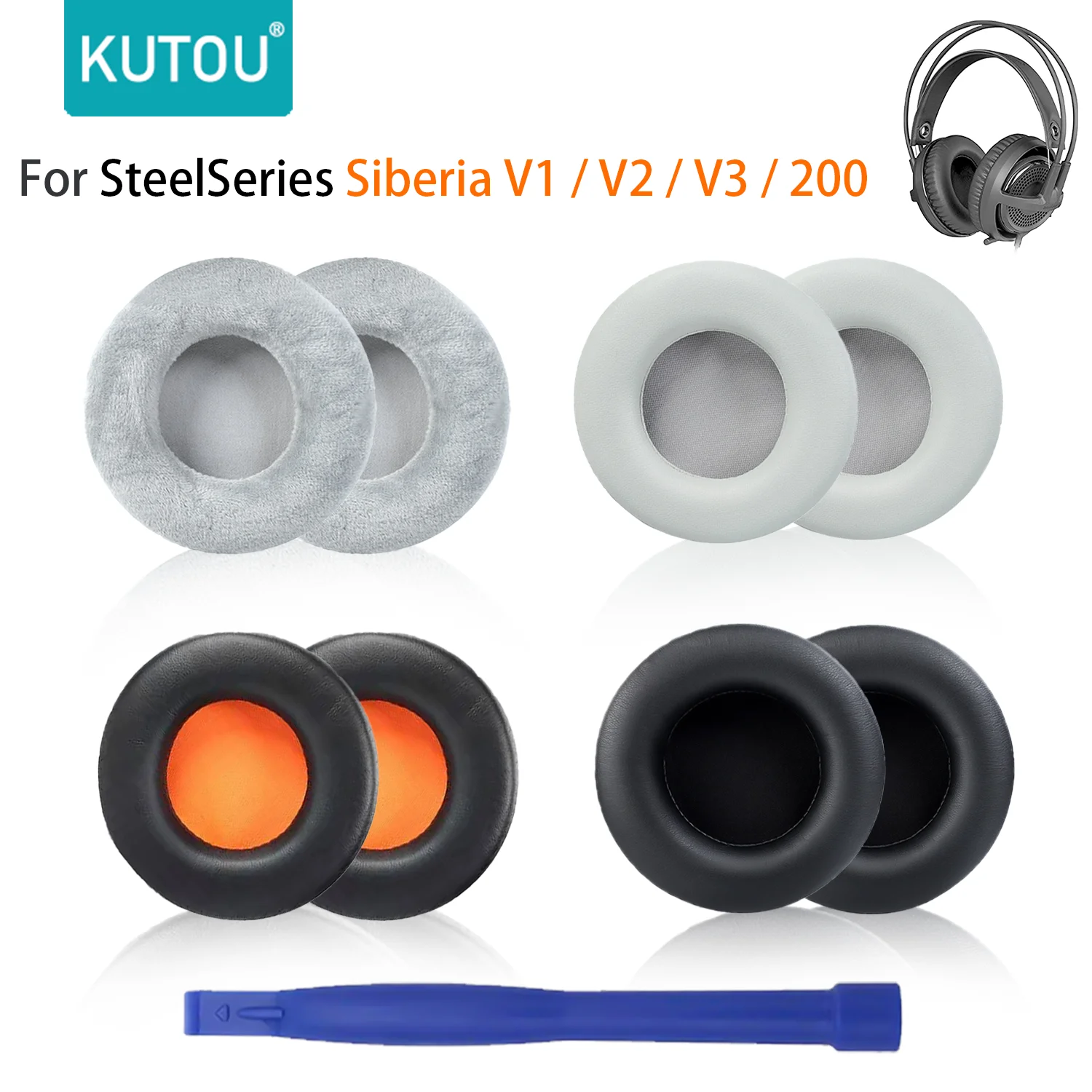 

KUTOU Replacement Earpads For Steelseries Siberia V1 V2 V3 200 Headset Ear Pads Earpad High quality Ear pad Sponge Cushion