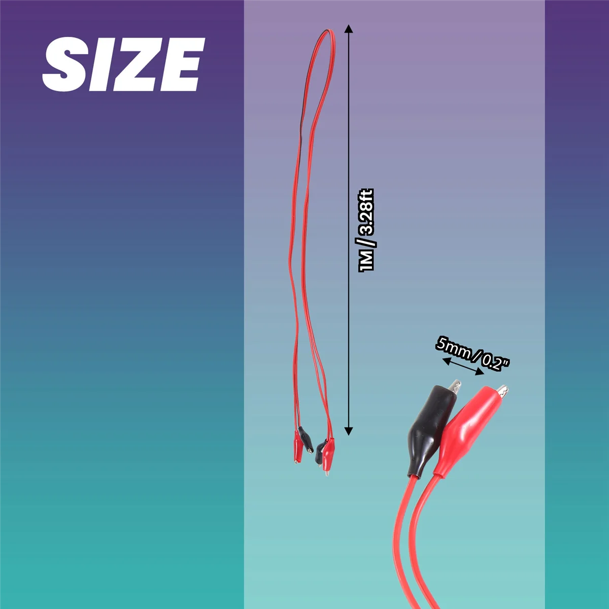 B66C 1M Double-end Alligator Clips Test Lead Jumper Wire