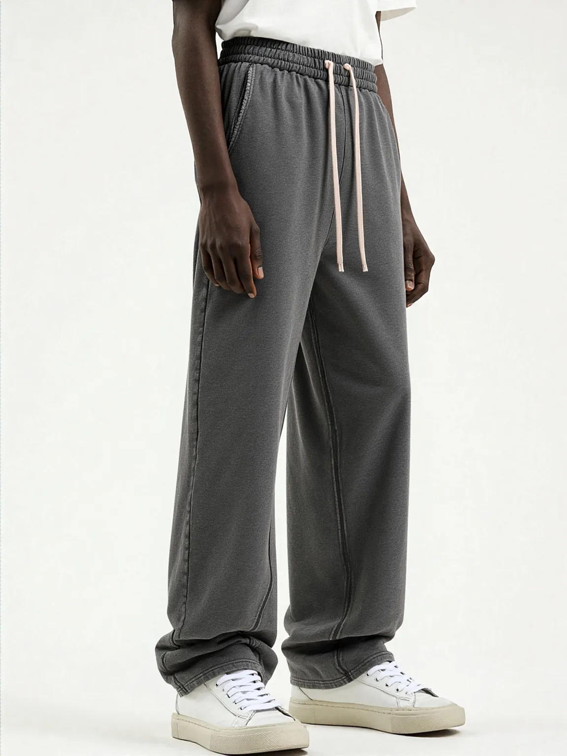 عارضة الرجال الصيف السراويل واسعة الساق هونغ كونغ نمط شارع العليا فضفاضة تناسب سحب مستقيم أنبوب السراويل