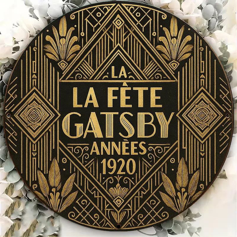 2D Flat - 1pc 8*8In/20X20Cm 2D Flat Round Sign, Vintage Decorative Plaque about 