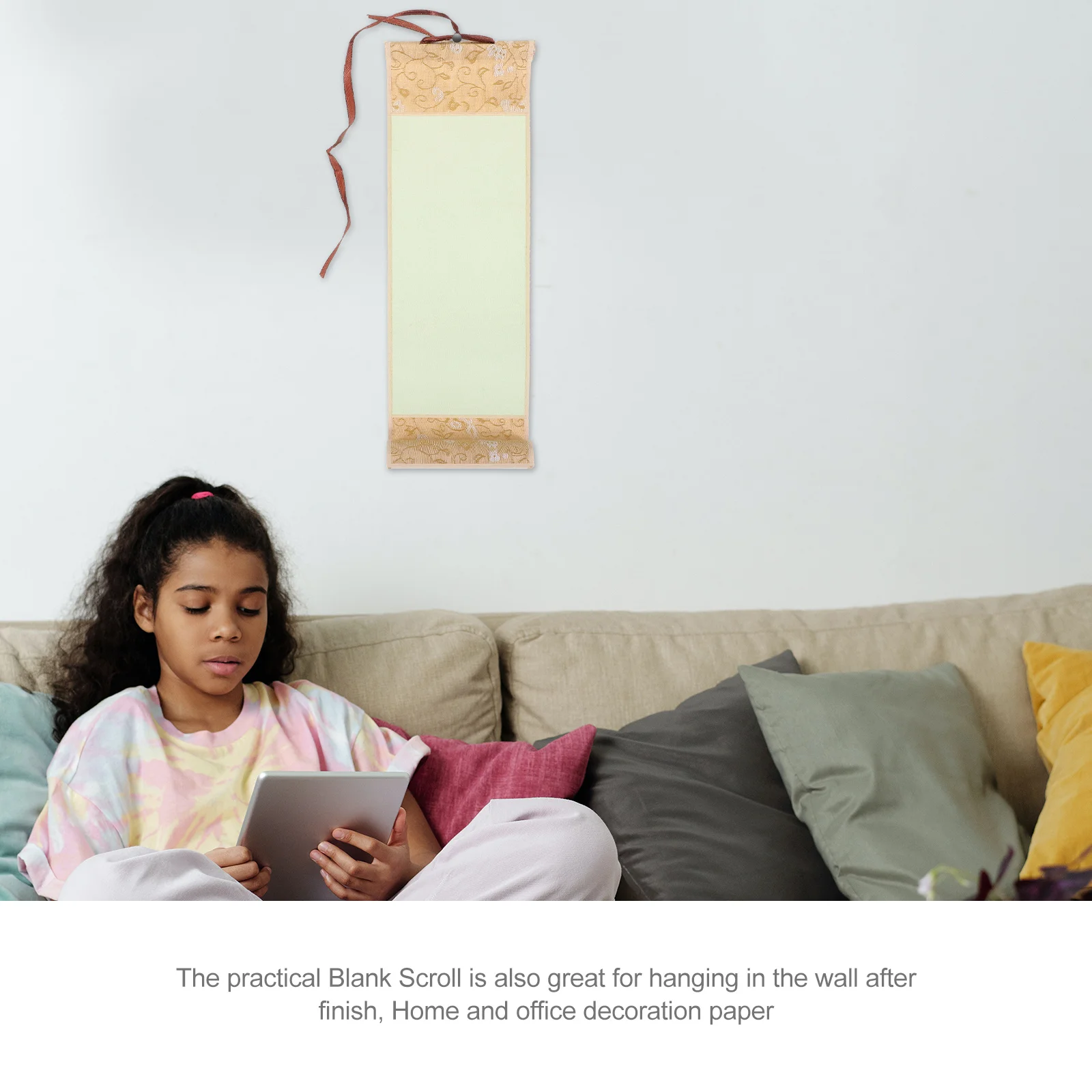 

Blank Hanging Scroll Calligraphy Paper Xuan Paper Chinese Wall Art Portable Multi-Function DIY Painting Supply