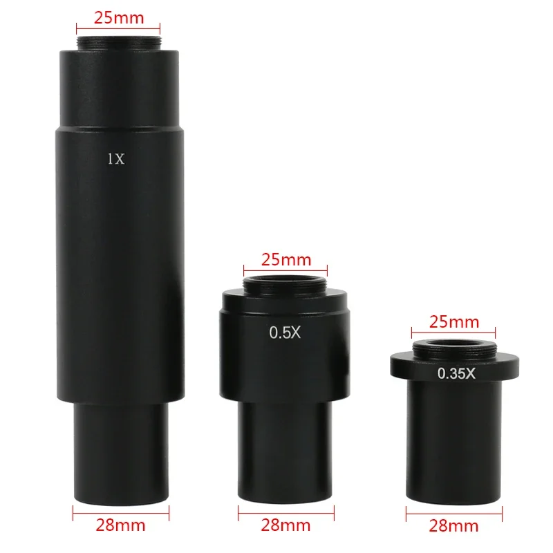 0.35X 0.5X 1X C-Mount Monocular Lens Adapter 1X Adapter Tube for CCD Video Microscope Camera 180X 300X Zoom Lens