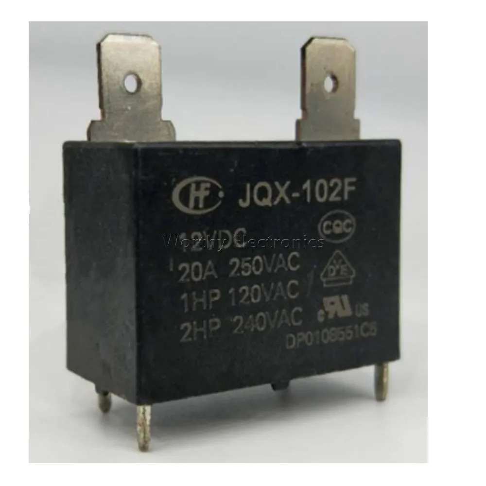 

Free shipping 10pcs/lot JQX-102F-12VDC HF102F-12VDC 20A 250V 4PIN Relay