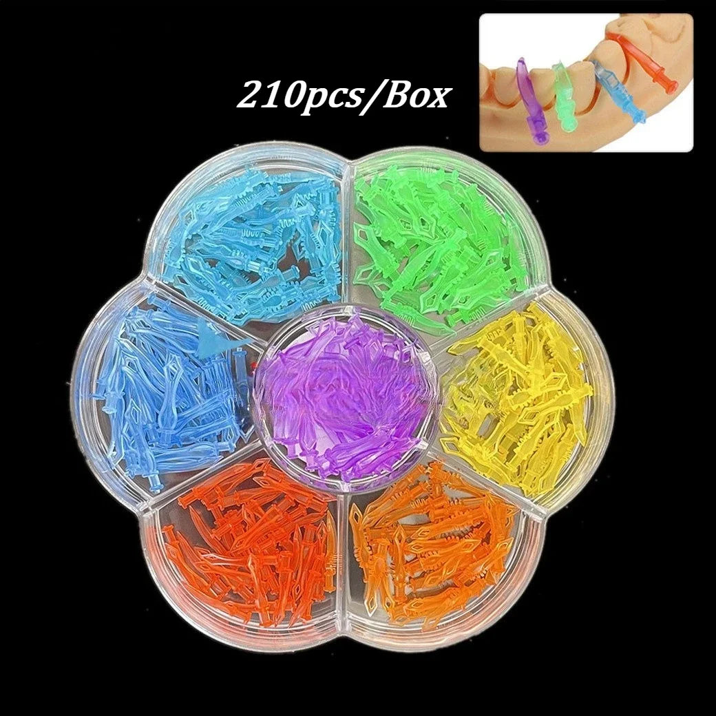 210pcs/Box Dental Diamond Wedge Seven Models Available Color Plastic Diamond Wedge Dental Laboratory Materials