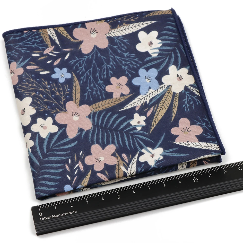 الرجال 24 سنتيمتر منديل القطن أنيقة زهرة الأخضر يترك نمط جيب مربع الزفاف ارتداء اليومي قميص دعوى اكسسوارات الهدايا