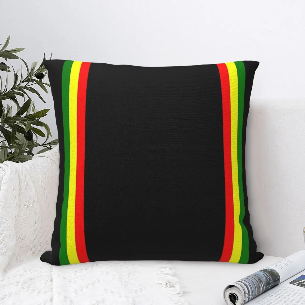 

Rasta Stripe Rasta Color Pattern Square Pillowcase Polyester Pillow Cover Decor Comfort Throw Pillow For Home Living Room