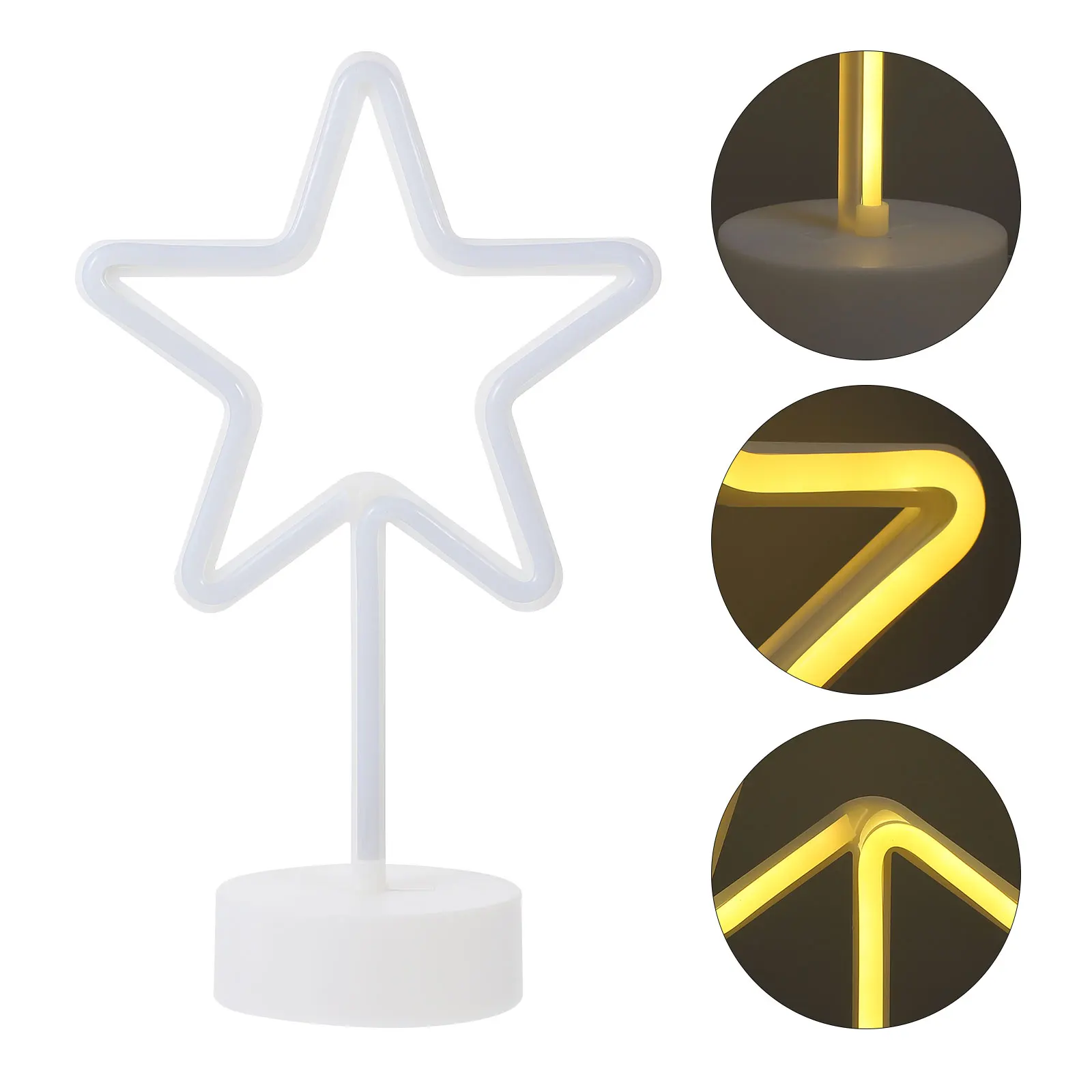 

Star Decor Bedside Neon Night Light Eco friendly USB Bedside Light Night Lamp Powered illumination