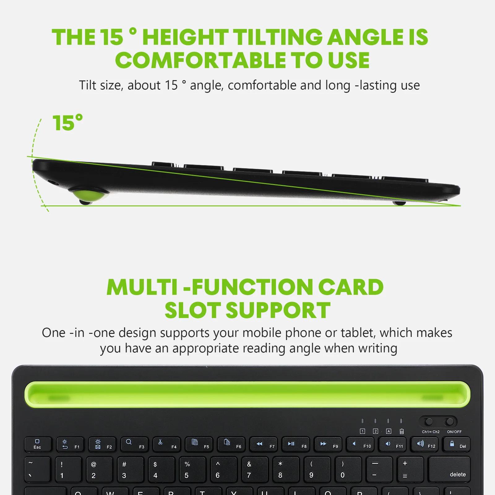 

ETHZZLE Wireless Tablet Keyboard K003c White Silent Noiseless ABS Slot for Mobile Devices