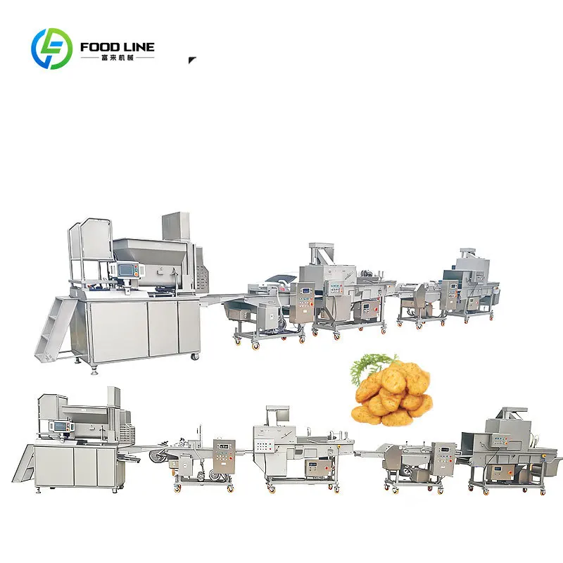 FOODLINE Customized Easy Clean Food Grade Meat Processing Line for Burger Patty Chicken Nugget in Snack Factory