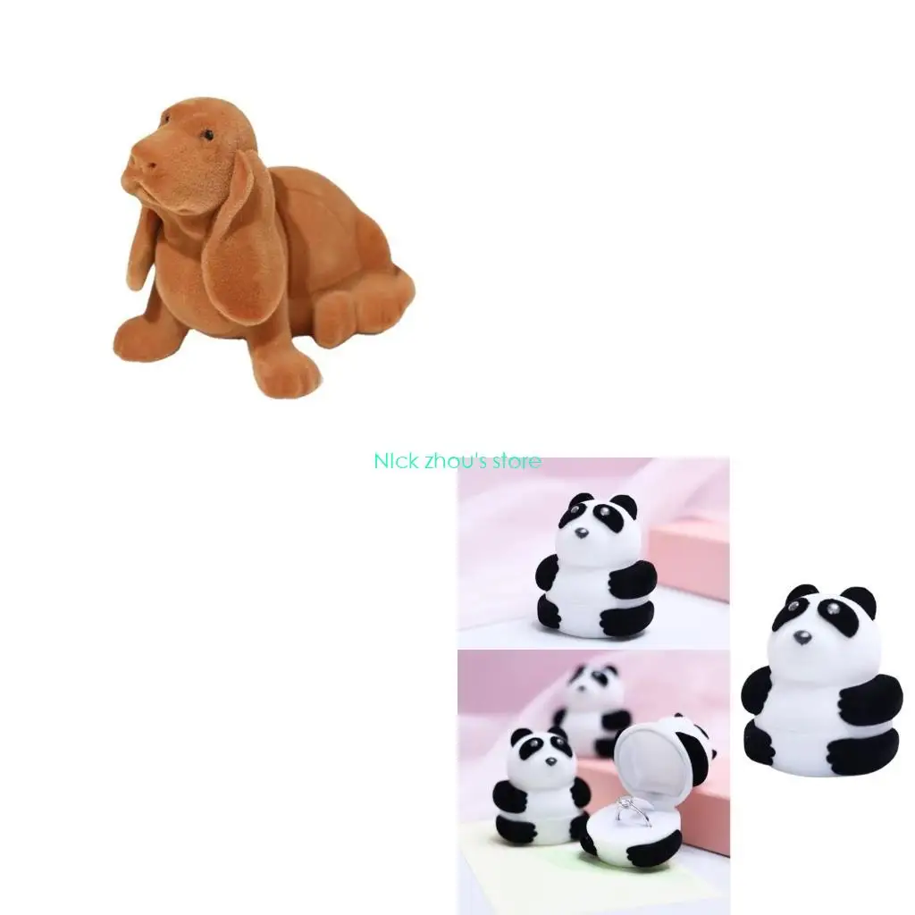 

E15E Коробка для колец с милыми животными, элегантные органайзеры для ювелирных изделий для путешествий и подарков