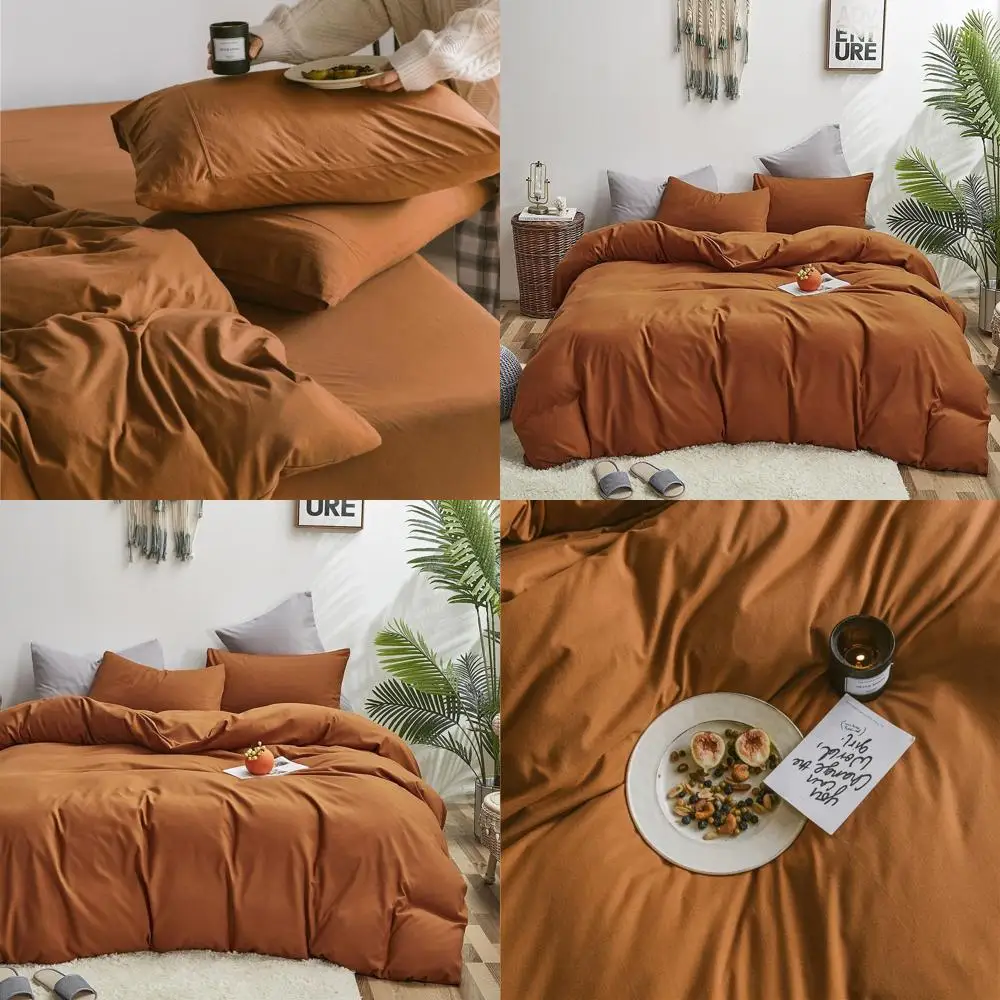

Terracotta Solid California King Comforter Set - Burnt Orange Cotton Bedding for Cal King Size