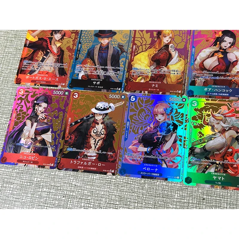 One Piece Anime Characters Nami Nico Robin Shanks DIY Homemade Bronzing Flash Card Christmas Birthday Gift Collection Card