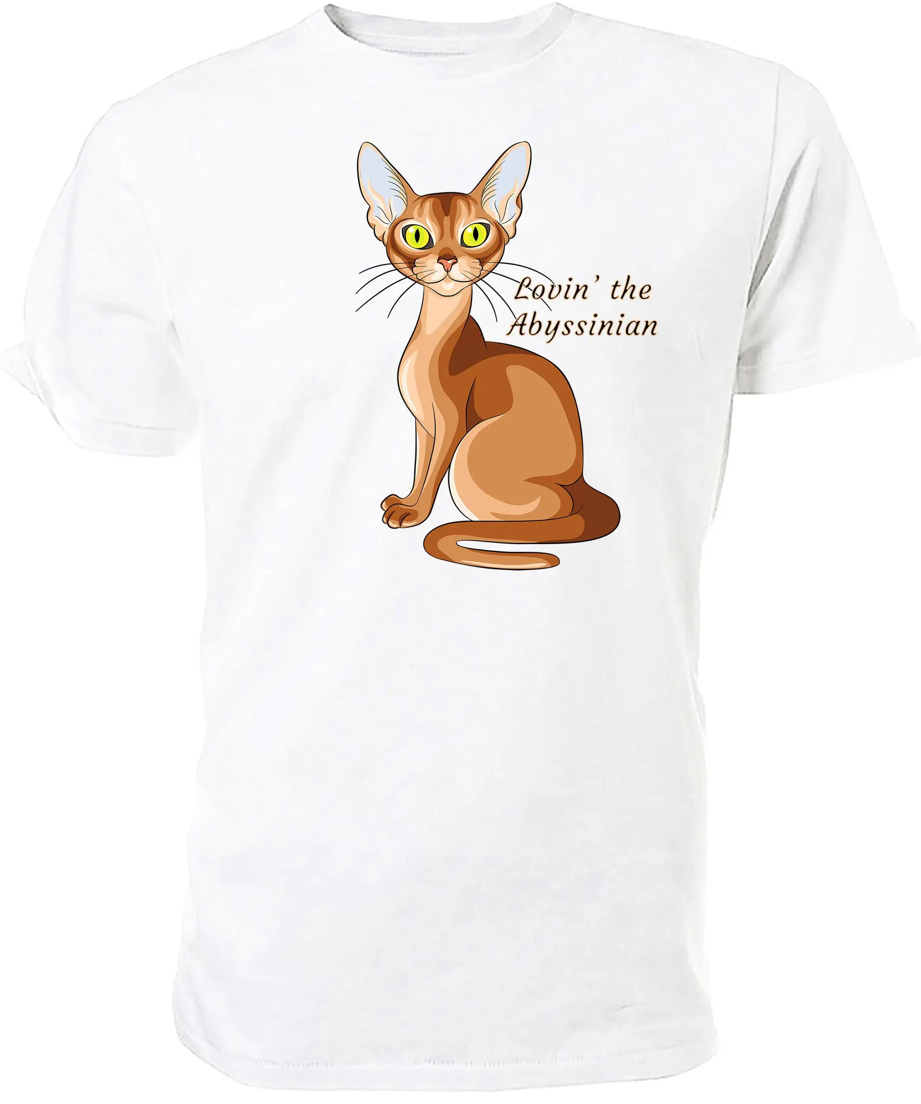 Lovin' the Abyssinian Cat T Shirt. Classic Round Neck