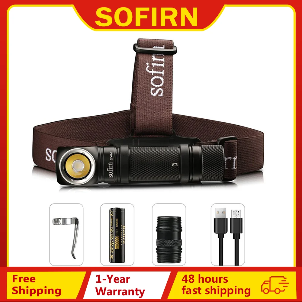

Sofirn SP40A TIR Optics Rechargeable LED Headlamp LH351D 1200lm 18650 Headlight 18350 Angle Flashlight with Magnet Tail