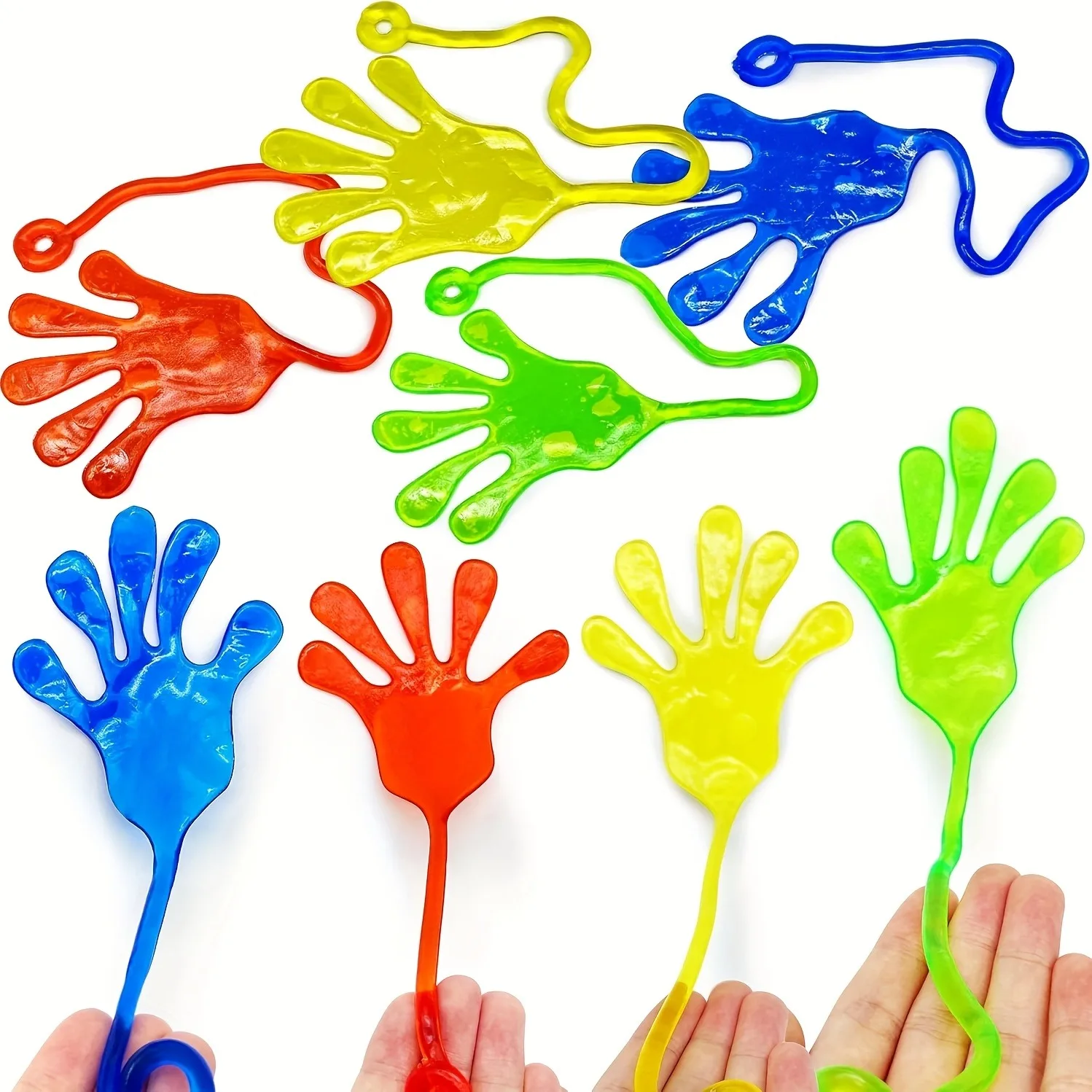10-30 pçs engraçado pegajoso mãos brinquedo para crianças colorido palma elástico pegajoso brinquedos mole alívio do estresse brinquedos novidade presente festa favores
