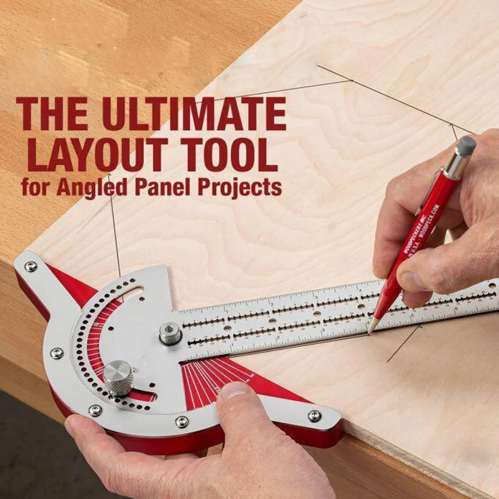 Woodworkers Edge Ruler Cm Inch Protractor Woodworking Ruler Angle Measure Stainless Steel Carpentry Layout Carpenter Tools