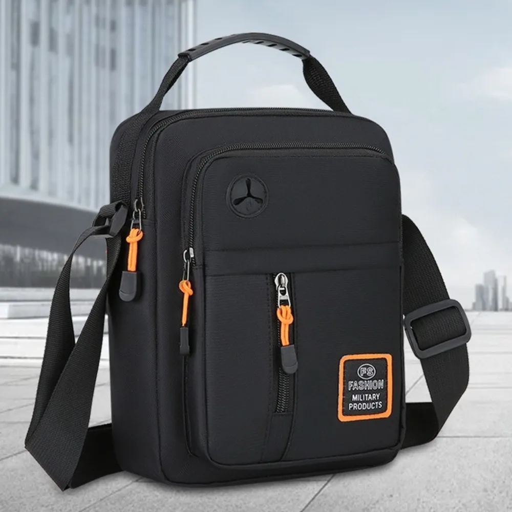 Casual Oxford Men Shoulder Bag Large Capacity Multi-pockets Men's Business Bag Square Waterproof Nylon Crossbody Bag Sports