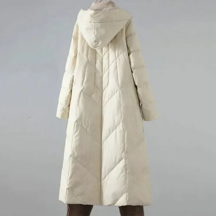 Manteau matelassé en coton pour femme, pardessus décontracté, veste longue, chaud, vers le bas, style coréen, hiver, 2024