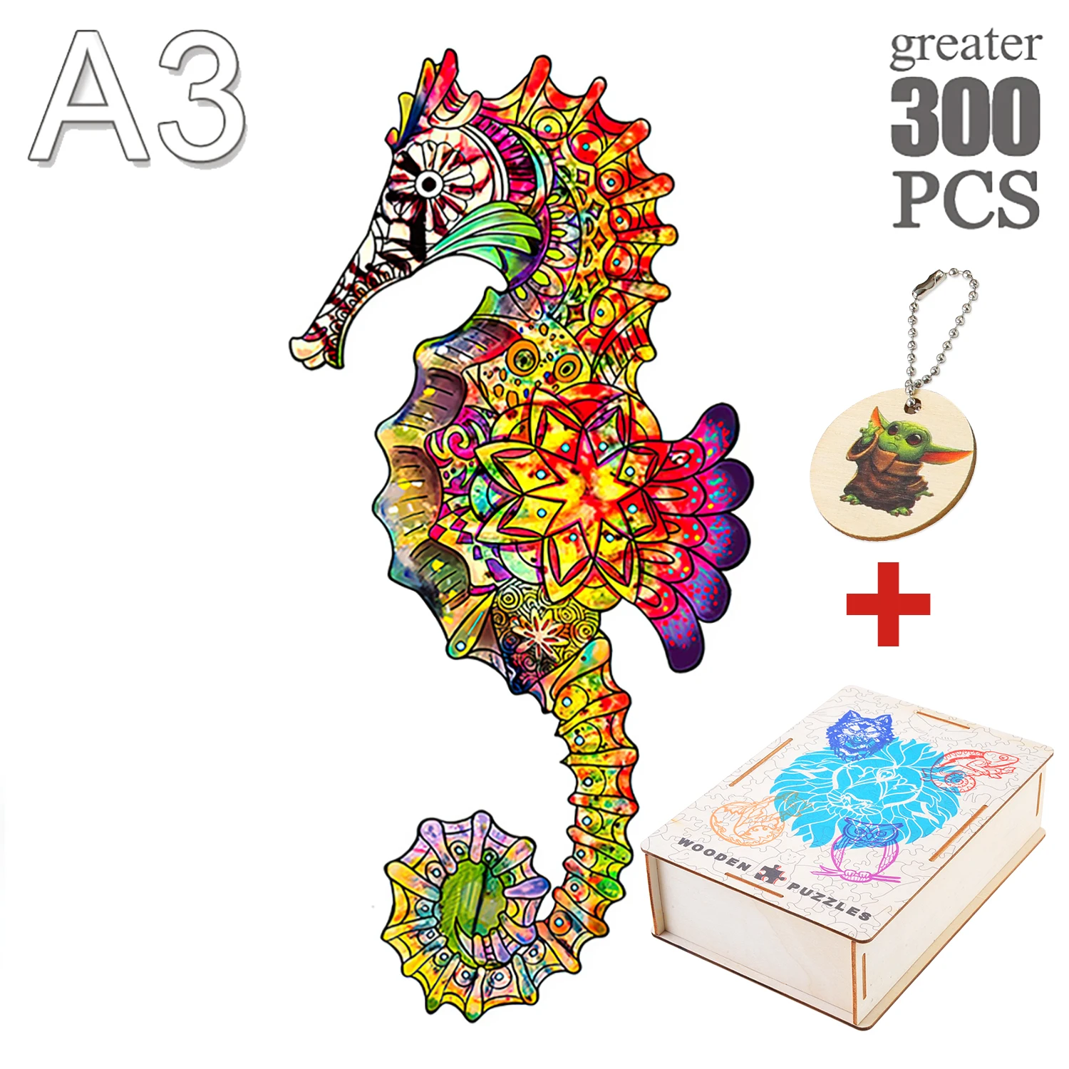 Newest Top Quality Wooden Animal Jigsaw Puzzles Cute Unicorn Hippocampus Puzzle Games For Adults Kids Charming Family Game