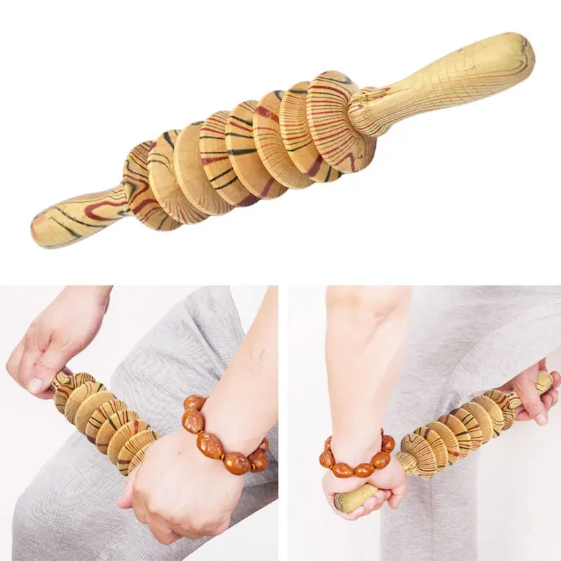 BOTQTOW-Wood Therapy Massage Tool Set, drenagem linfática, massageador de madeira para anti-celulite, totalmente escultura corporal, 3 em 1