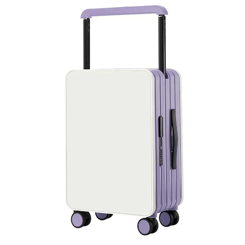 New Center Wide Tie Rod Suitcase Fashionable Boarding Case High Value Large Capacity Travel Password Case 20 Inches