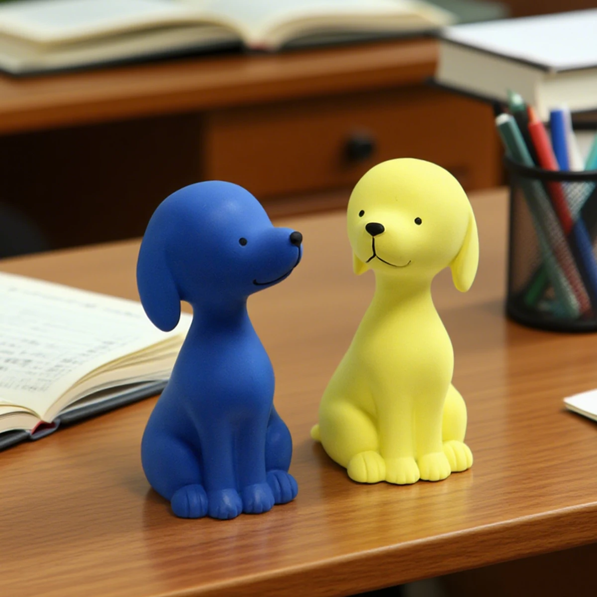 

2 желтых и синих пара собак, креативные украшения ко Дню святого Валентина, новогодние украшения для дома с животными, высококачественная матовая т.