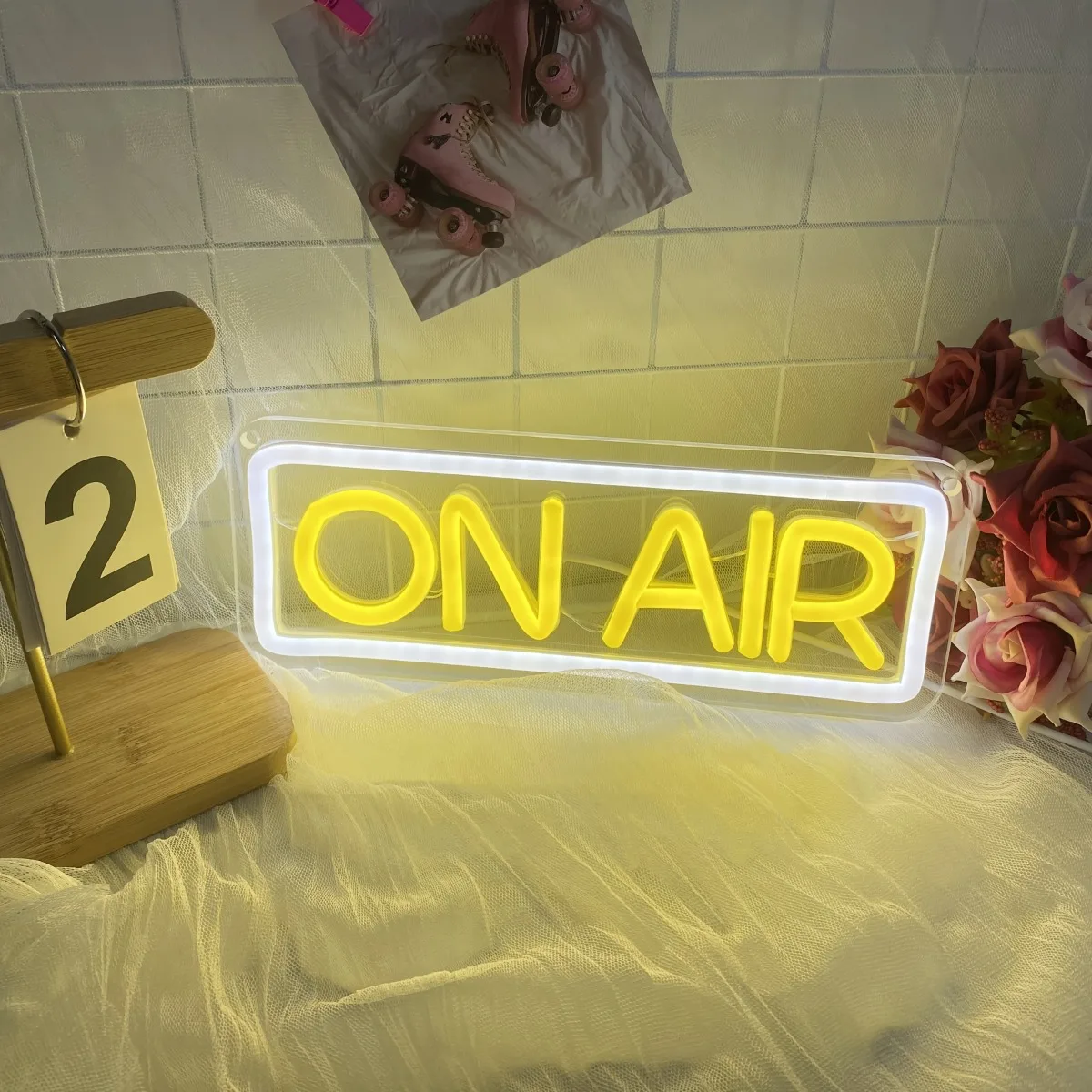 ON AIR Neon Sign, USB-Powered, Wall Decor for Studio/Streaming Setup/Podcast/Office, for Easter/Wedding/Valentine's Day Presents