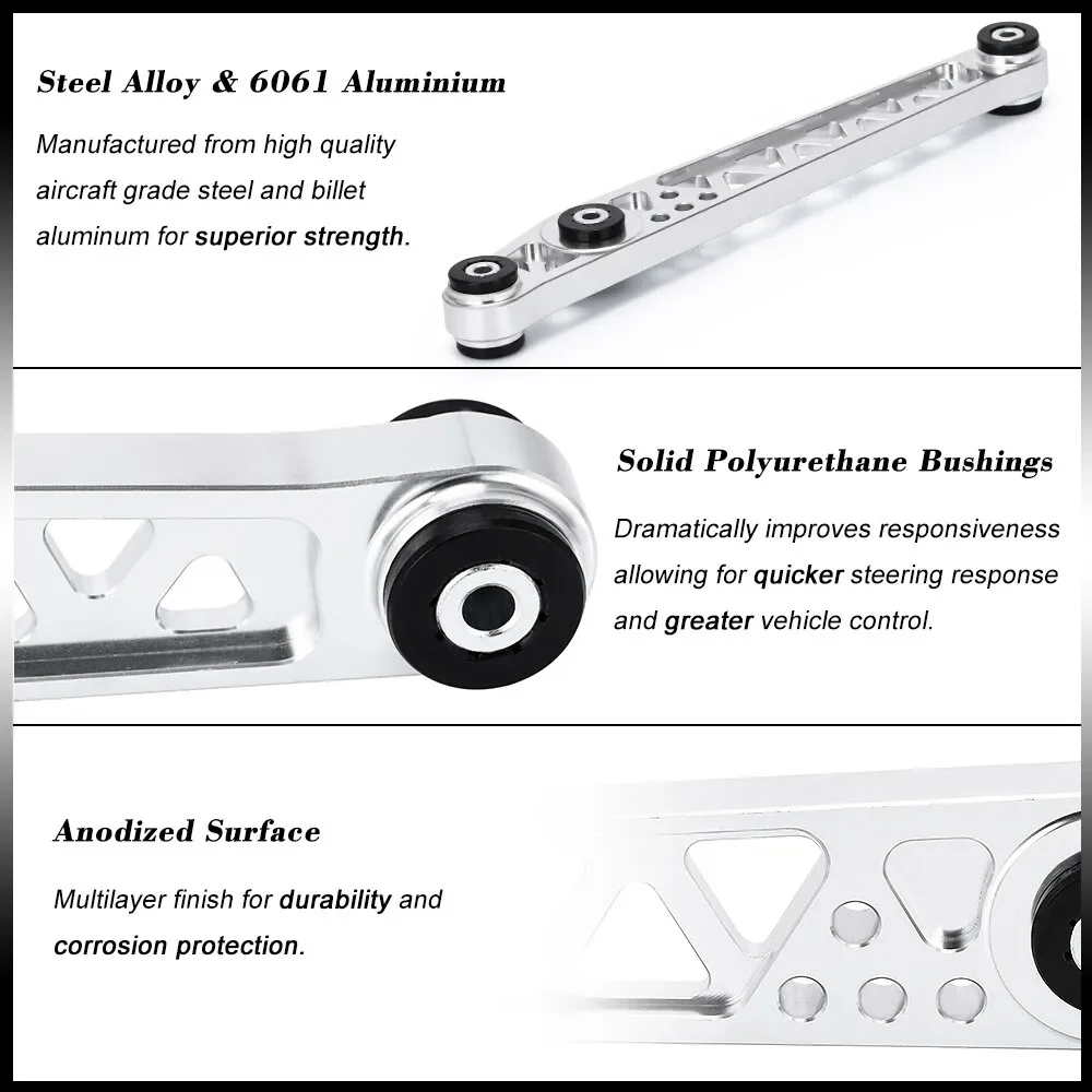 Brazo de Control inferior trasero de aluminio Billet de alta calidad + soporte de submarco para Honda Civic EK LCA-1001 1996-2000 nuevo