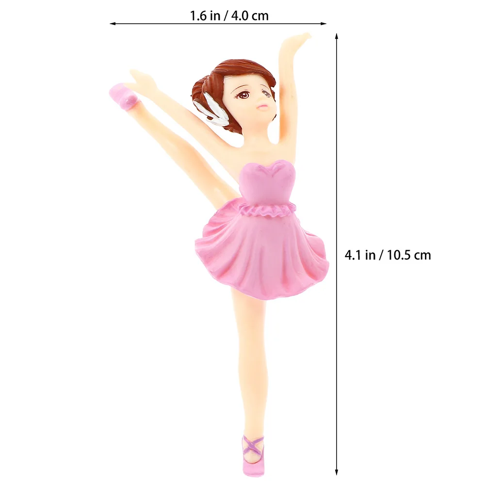 

4 Pcs Ballerina Girl Ornaments Ballet Birthday Decoration Cake Accessory Dancing Topper Dessert Cupcake