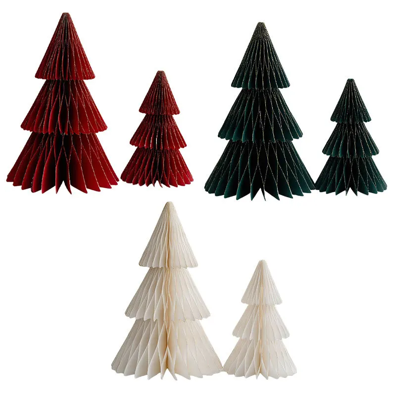 مجموعة تزيين سطح المكتب ذات جو احتفالي لعيد الميلاد مع زخارف ورقية مصممة للاستخدام المنزلي والمكتبي على الطاولات والخزائن #4