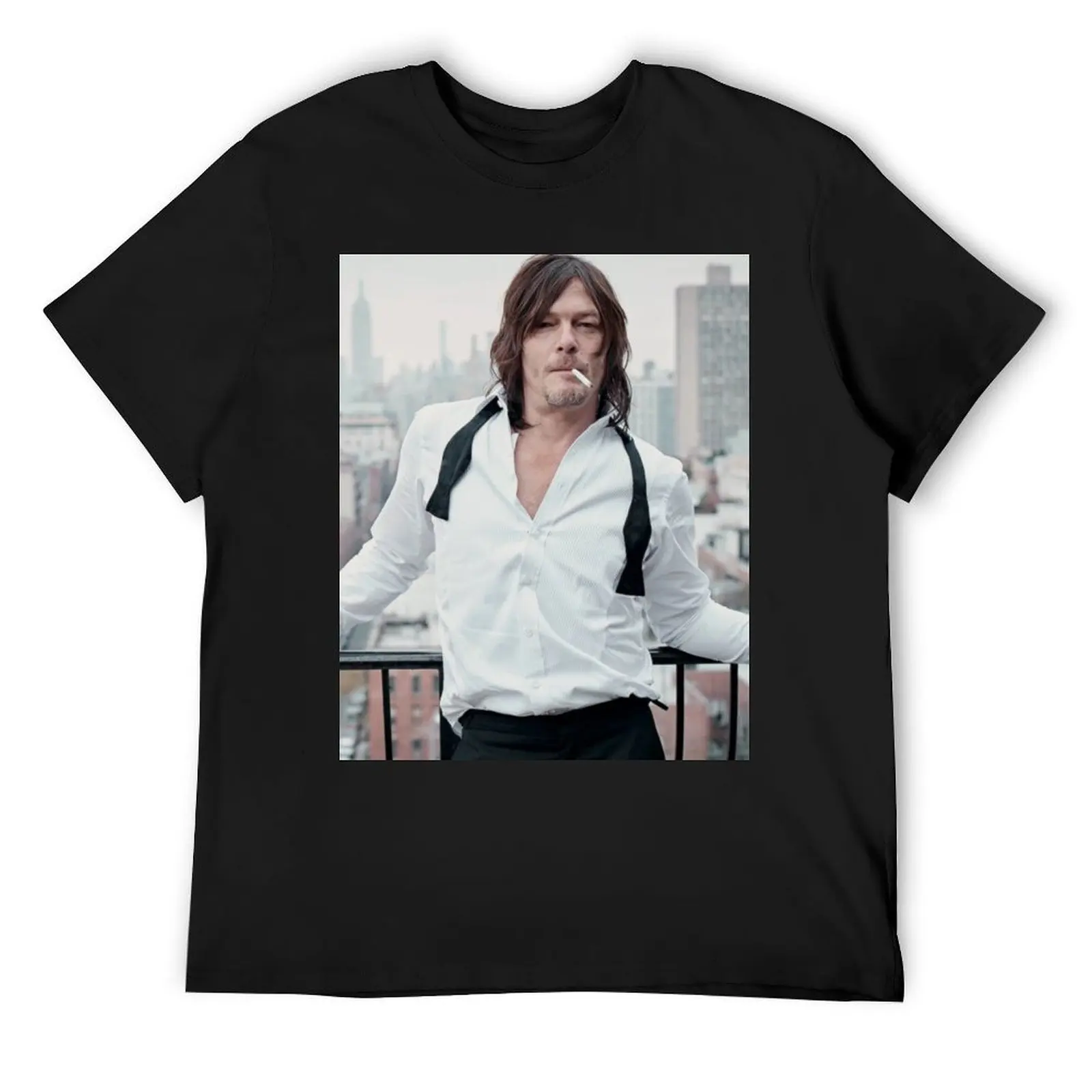 norman reedus handsome T-Shirt sports fans kawaii clothes black t shirts for men