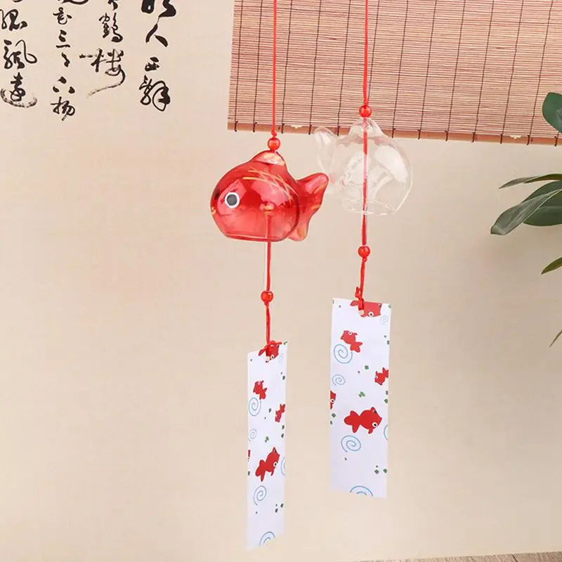 Grass Garden Pendants Japanese Wind Chime Balcony Glass Bells Out Door Decor Decorate Fish Decorations