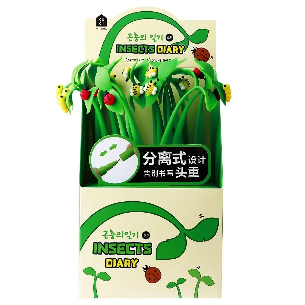 

ST Nib Flowers Insects Leaves Pen Black Ink Quick-Drying Neutral Gel Pen Writing Smoothly 0.5mm Soft Rubber Dancing Gel Pen