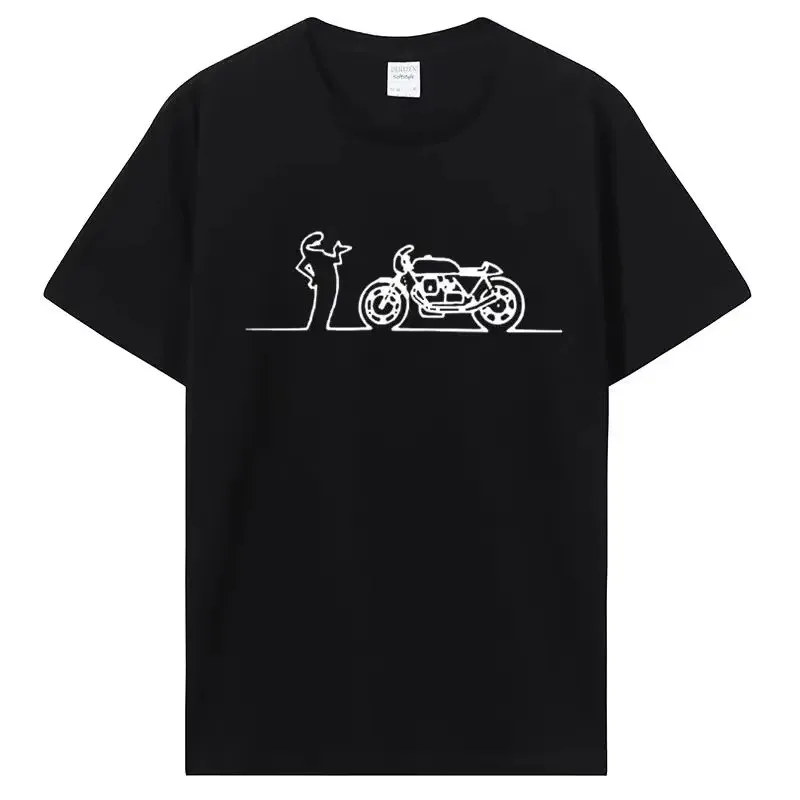 Line Animation T-Shirt Summer Men's Tracksuit O-Neck Short Sleeve Pullover Top Breathable Sportswear Harajuku Fashion Streetwear