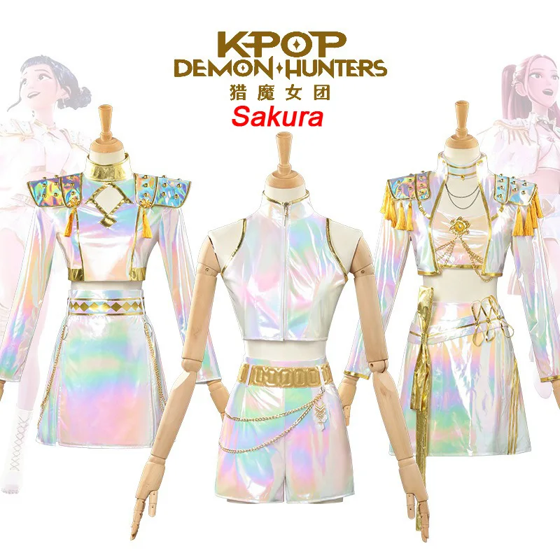 

K-POP Devil Hunter Cosplay Girl Costume Rumi Pop Singer Shining Pearl Vest Shorts Halloween Costume Stage Dress