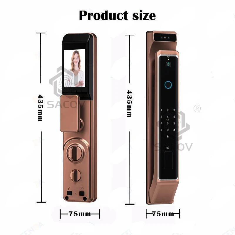 TTLOCK Lock Wifi Tuya APP Remote Voice Intercom Electronic Door Lock 3d Face Fingerprint Smart Door Lock With Camera