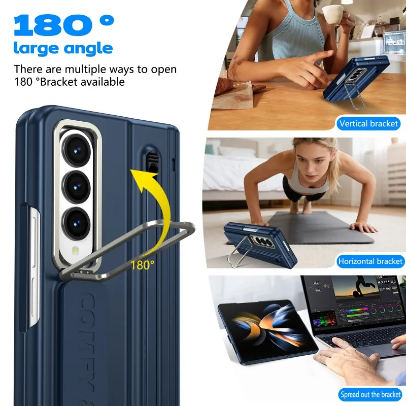 Etui na telefon Samsung Galaxy Z Fold 7 6 5 4 3, z folią HD, uchwytem na obiektyw, z piórem, etui all-in-one, wygodne w użyciu. — zdjęcie produktu 3