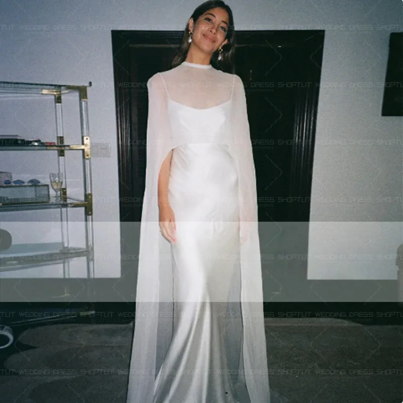 TLIT Modern Silk Satin Wedding Dresses Customized فساتين زفاف Backless O-Neck Organza Long Jacket Bridal Gowns New 2026